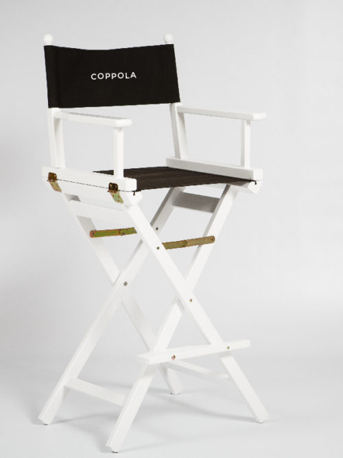 Silla de cine alta blanca